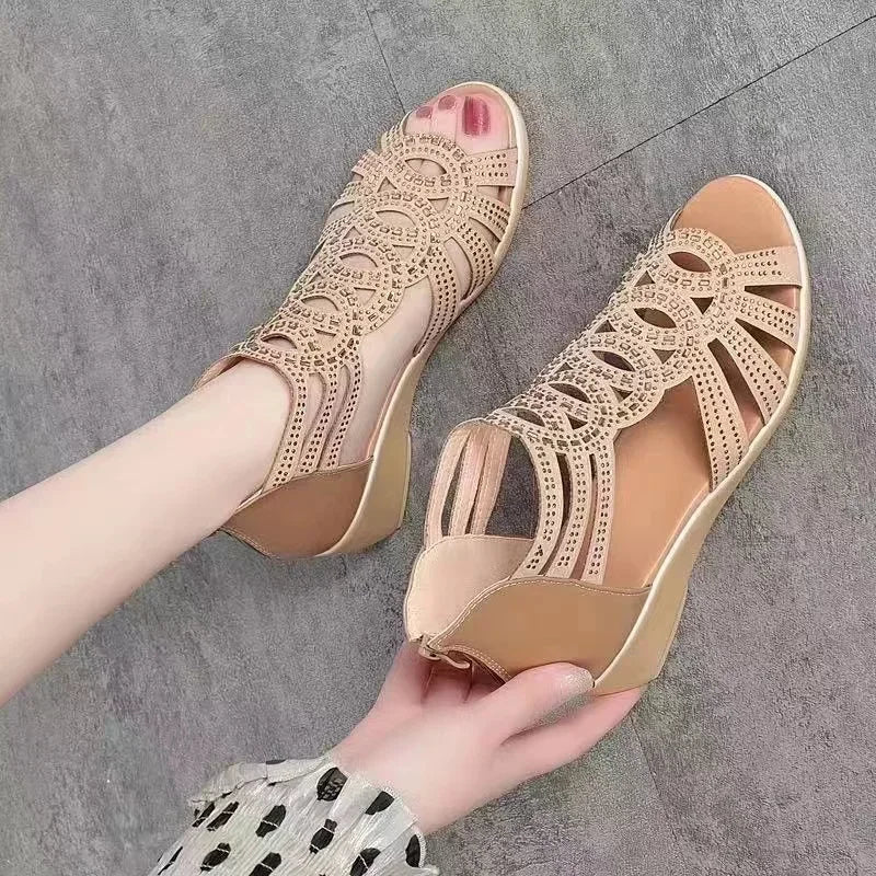 New Roman Sandals for Women Summer New Soft Sole Outer Wear Women's Wedge Shoes Fashion Casual Designer Shoes for Women