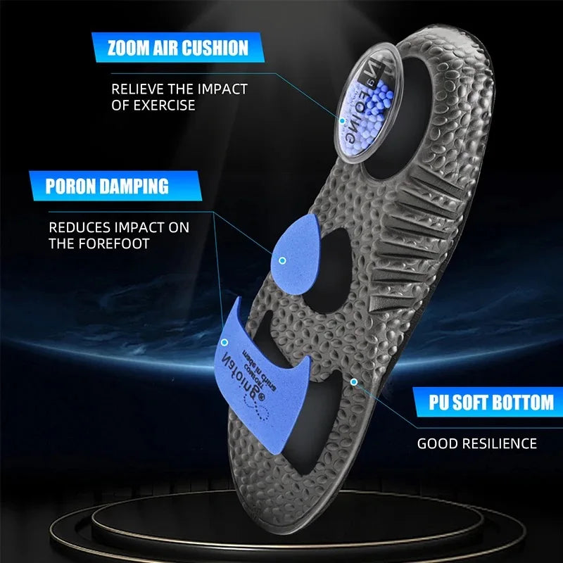 Upgraded Sports Shock Absorption Insoles High Elastic Running Sneaker Pads Rebound Deodorant Comfortable Feet Cushion