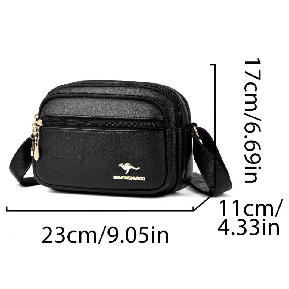High Quality Soft Leather Purse Fashion Women Shoulder Messenger Bag Multi-pocket Wear-resistant Bag Luxury Ladies Handbag Sac
