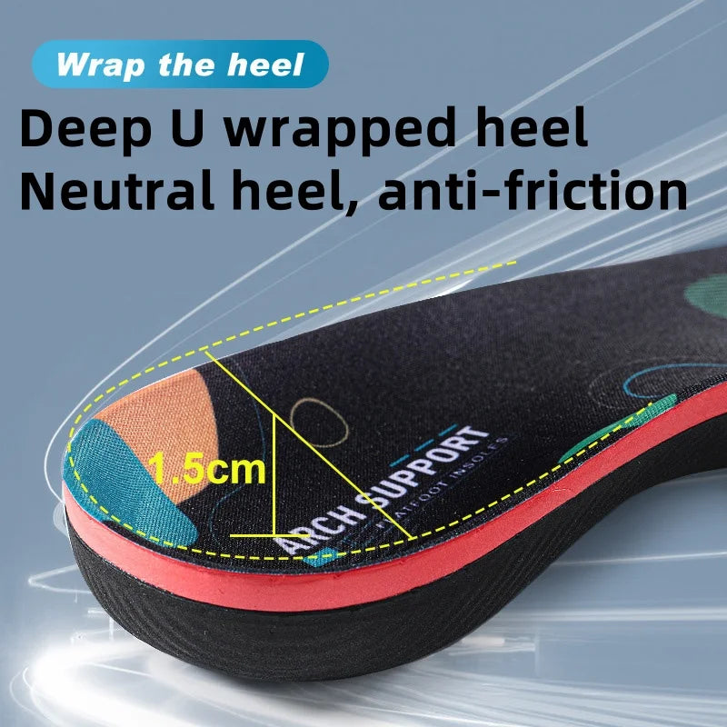 flat foot arch support Orthopedic insoles Plantar fasciitis insoles Elastic sports insoles Shock absorbing Sole unisex 1Pair