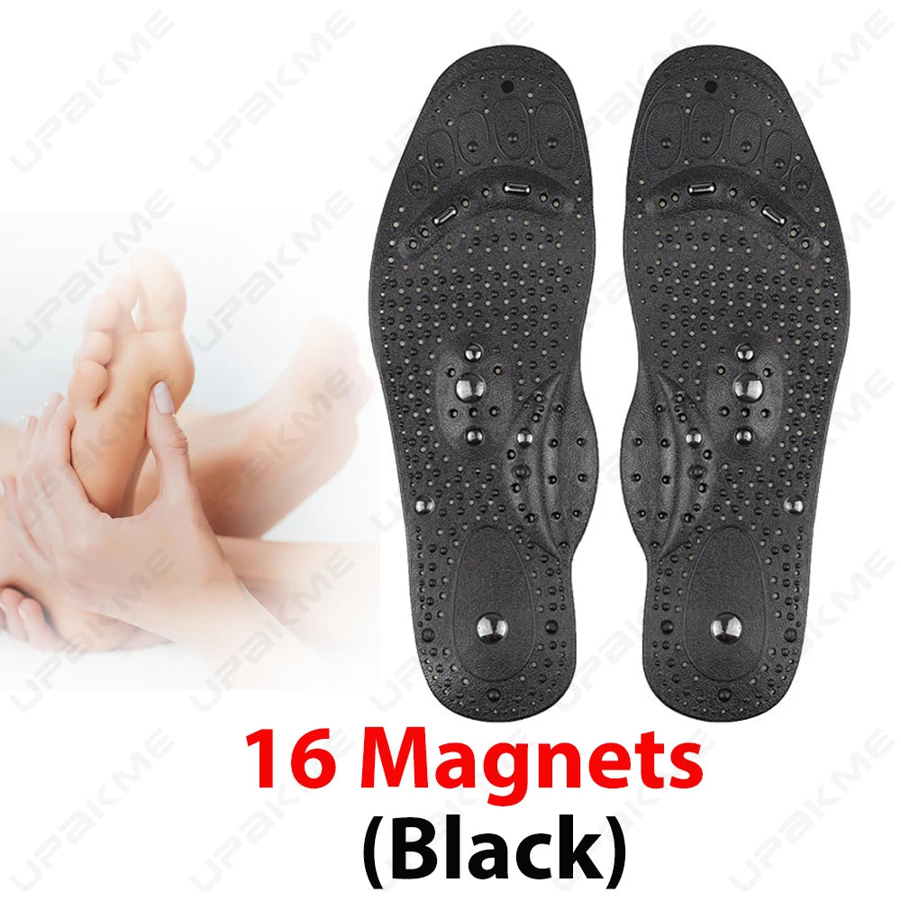 1 Pair Magnetic Therapy Insoles Enhanced Upgrade 68 Magnets Advanced Foot Acupressure Shoes Pads Massage Slimming Insoles Unisex