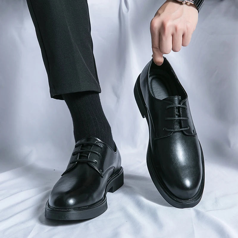 Classic Britsh Business Formal Office Pointed Toe Leather Shoes Boos Dress Men Black Wedding Shoes Men Shoes Men Luxury Oxfords
