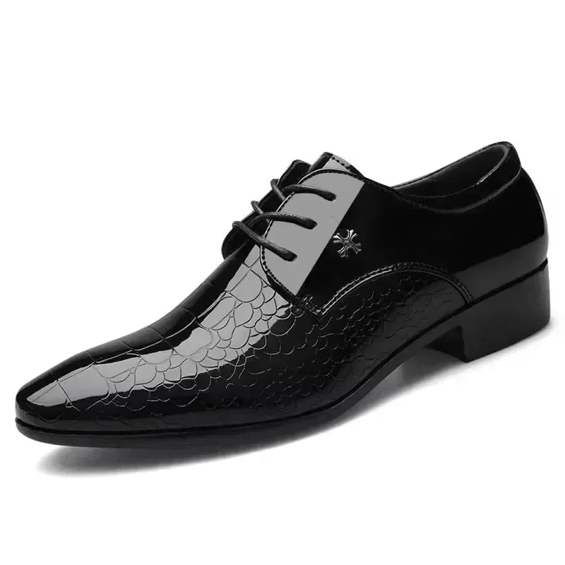 Pointed Toe Dress Plus Size Shoes Newest Italian Oxford Shoes for Men Classic Derbies Luxury Patent Leather Wedding Shoes