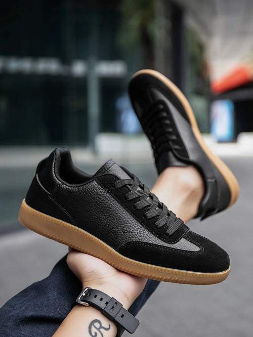 (One Size Smaller) Men's Fashionable Retro Contrasting Lace-Up Comfortable Oxford Sole Casual Sneakers, Personalized Outdoor Daily Work Clothing Couple's Walking Sneakers