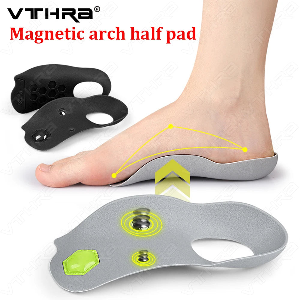 1 Pair Magnetic Orthopedic Insoles Orthotics Flat Sole Pads For Foot Health Shoes Insert Arch Support Pad For Feet Care Insoles