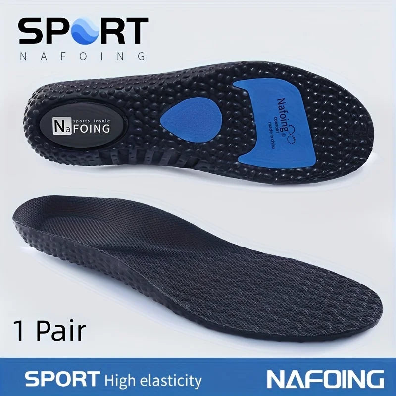 1Pair Soft Sports Shock Absorption Insoles, High Elastic Deodorant Comfortable Running Sneaker Insoles