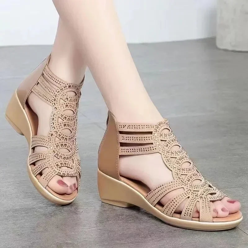 New Roman Sandals for Women Summer New Soft Sole Outer Wear Women's Wedge Shoes Fashion Casual Designer Shoes for Women