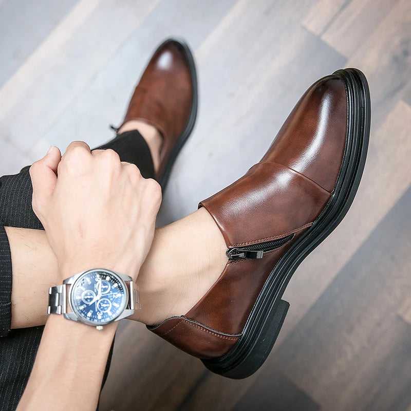 Fashion Men’s Dress Shoes High Quality Social Shoes Male Business Formal Shoes Men Loafers Leather Wedding Shoes For Man Classic