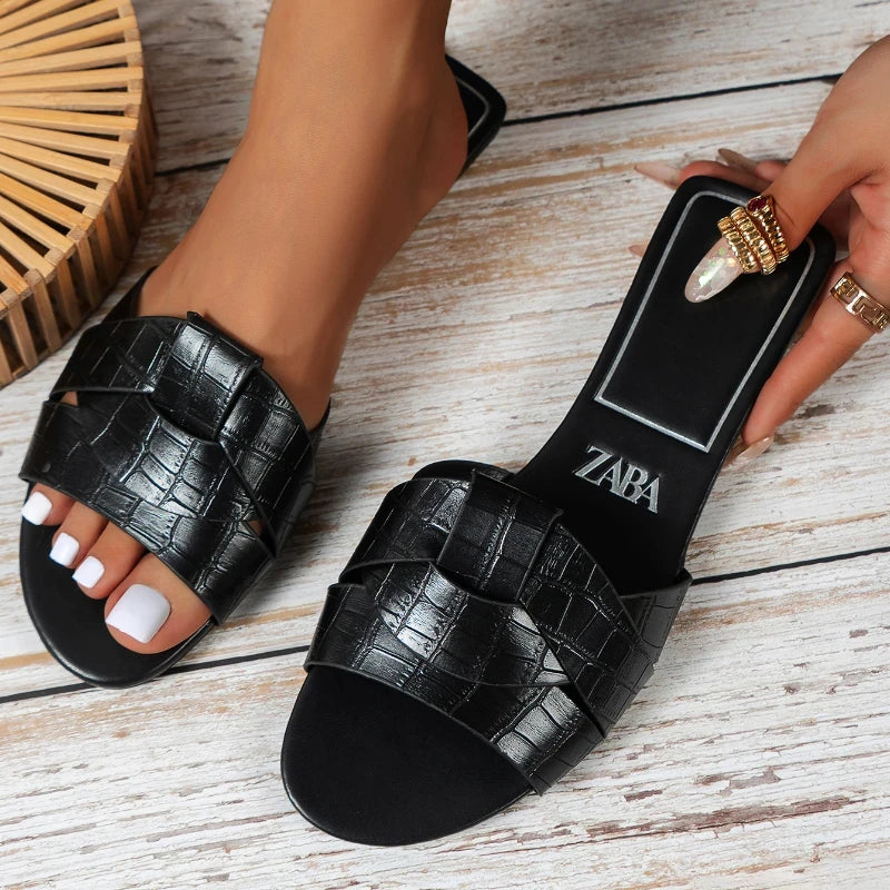 Luxury Designer Women Sandals New Woven with Comfortable Women's Sandals Casual Bottom Summer Flat Woman Slippers