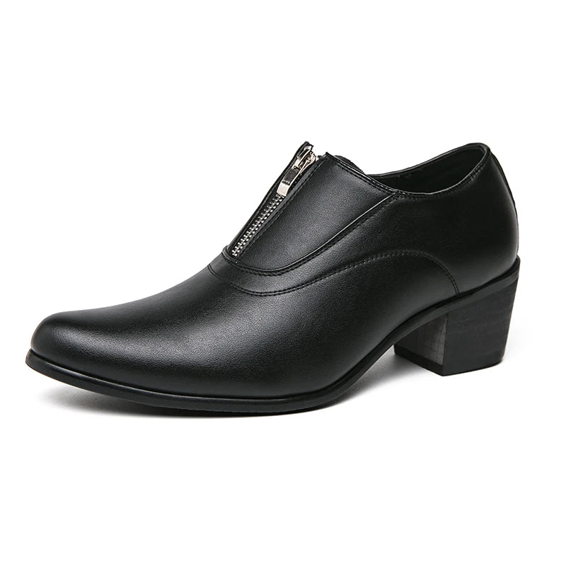 Mens High Heels Dress Shoes Formal Elegant Men's Oxfords High Heels Shoes Casual Business Office Party Loafers Wedding