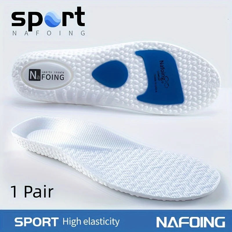 1Pair Soft Sports Shock Absorption Insoles, High Elastic Deodorant Comfortable Running Sneaker Insoles