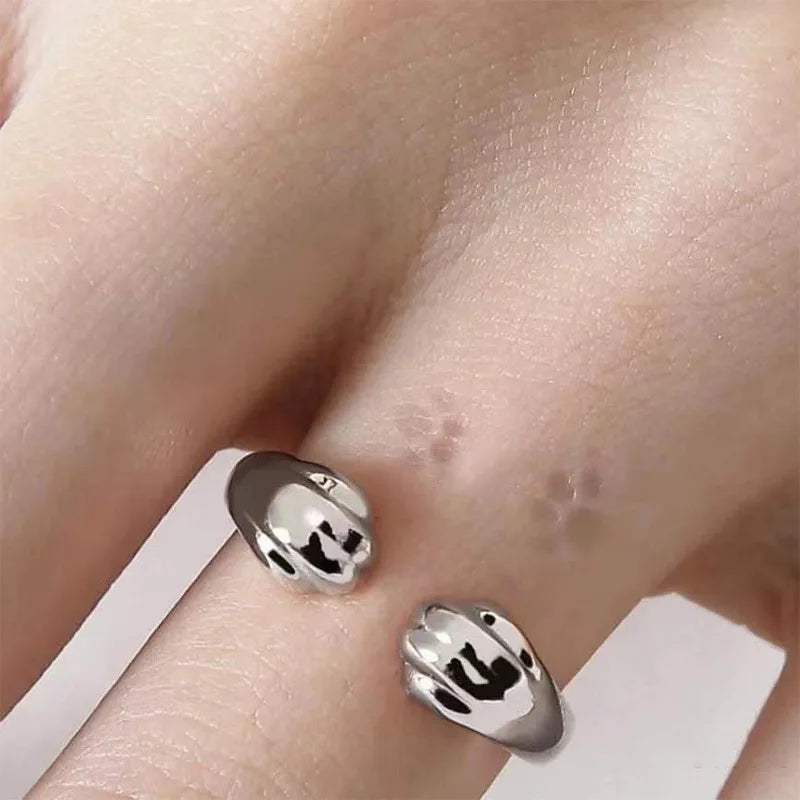 1Pc Vintage Ring for Ladies Simple Brown Stone Ring Light and Luxurious Irregular Circular Opening Ring Exquisite Jewelry Gifts