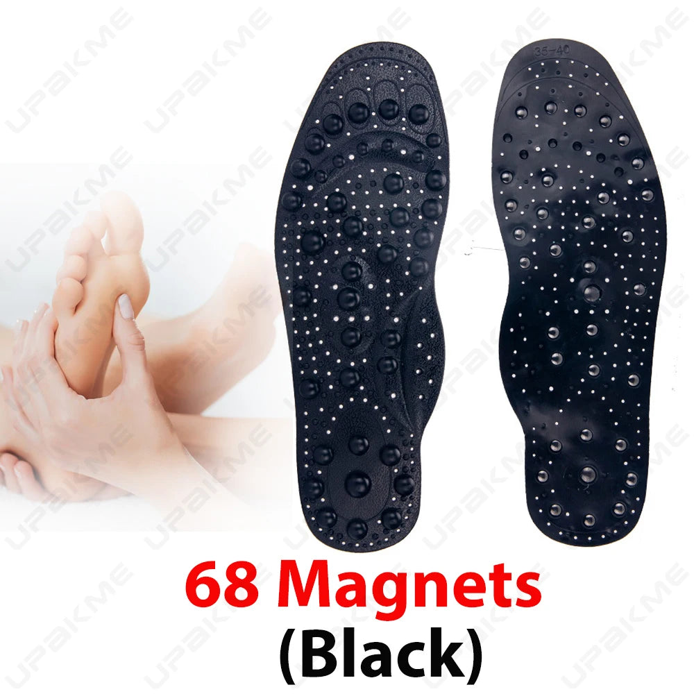 1 Pair Magnetic Therapy Insoles Enhanced Upgrade 68 Magnets Advanced Foot Acupressure Shoes Pads Massage Slimming Insoles Unisex