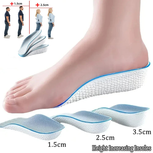 Soft Height Increase Insoles Sneakers Heel Lift Memory Foam Light Weight Shoe Pads for Men Women Arch Support Orthopedic Insoles