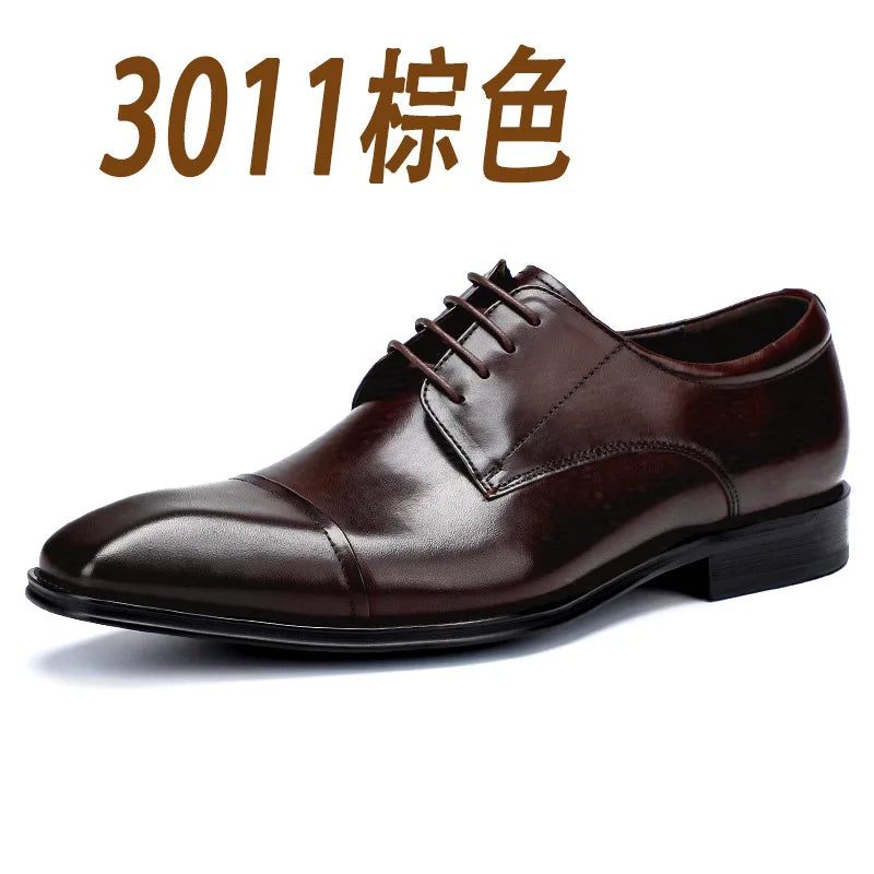 Business Formal Black Leather Shoes Men Fashion Casual Formal Shoes Classic Italian Formal Leather Casual Shoes