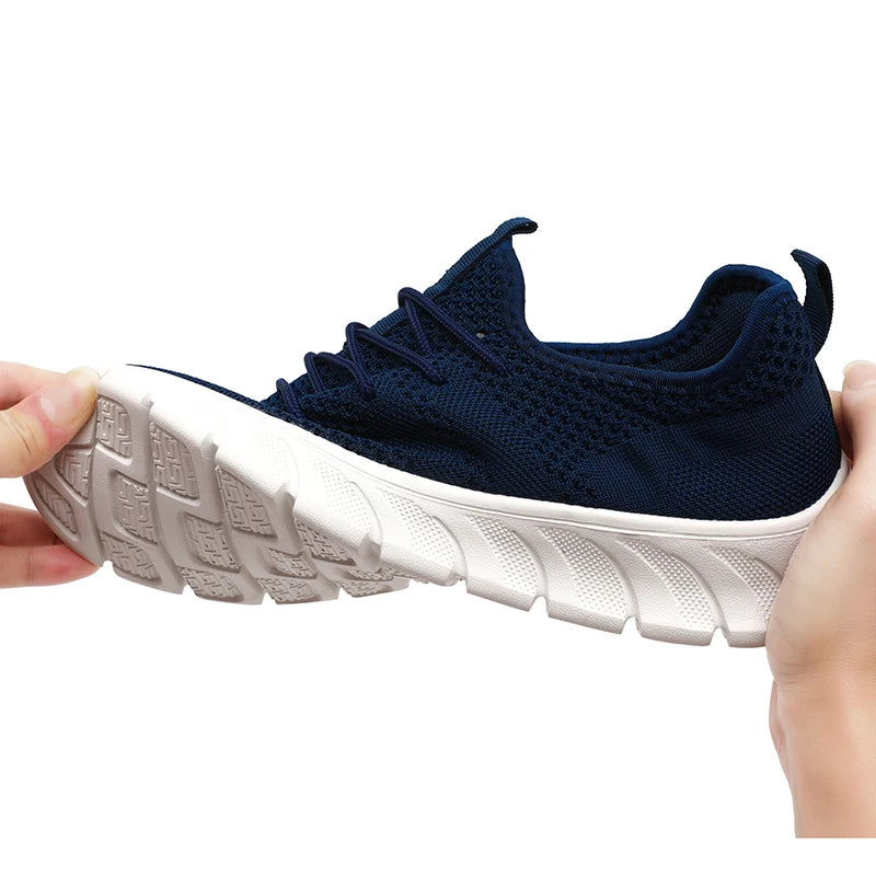 Men's Breathable Vulcanize Shoes Lightweight Running Walking Shoe Lace-up Anti-slip Casual Sneakers Zapatillas de Hombre Size 36