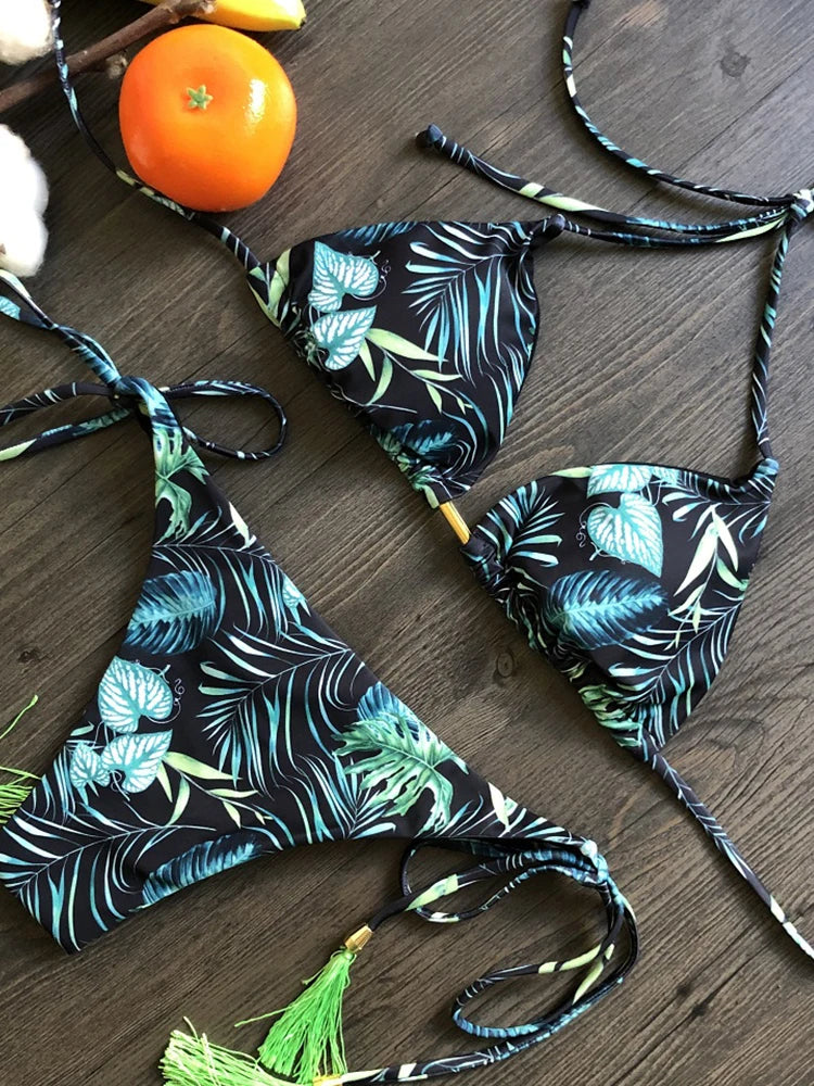 Sexy Micro Bikinis Swimwear Women Push-up Swimsuit Bathing Suit Bandage Beach Wear Brazilian Biquini Bikini Set