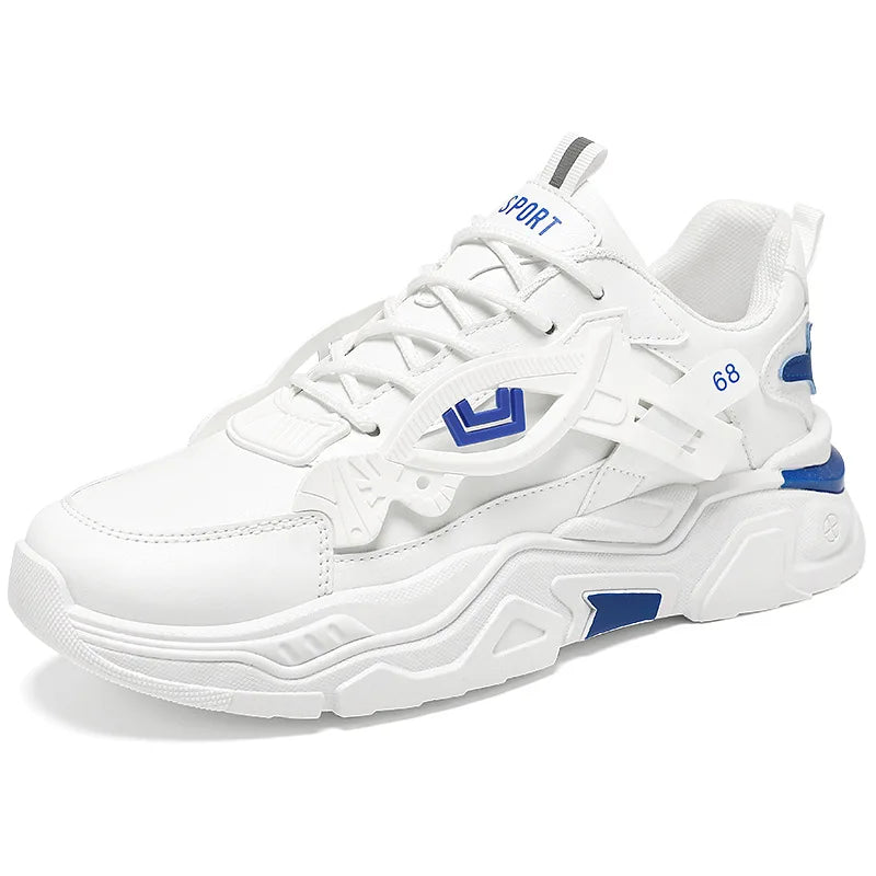 Men Thick Soled Casual Shoes Lace up Comfortable Breathable Suitable Outdoor Sports Running Shoes in All Seasons