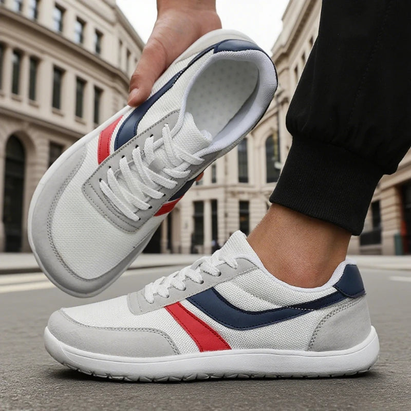 Summer Wide Toe Barefoot Shoes for Men Zero Drop Non-Slip Minimalist Walking Shoes 2025 New Breathable Lace Up Fashion Sneakers