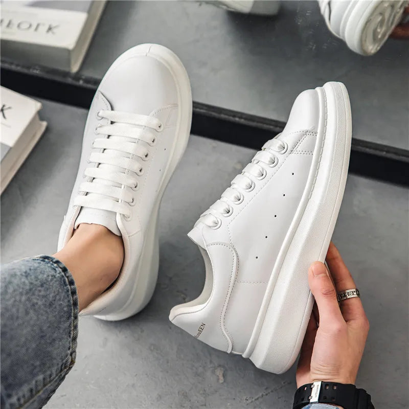 Spring New McQueen White Sneakers for Men and Women Couples Shoes2025Summer Breathable Season Comfortable Sneaker