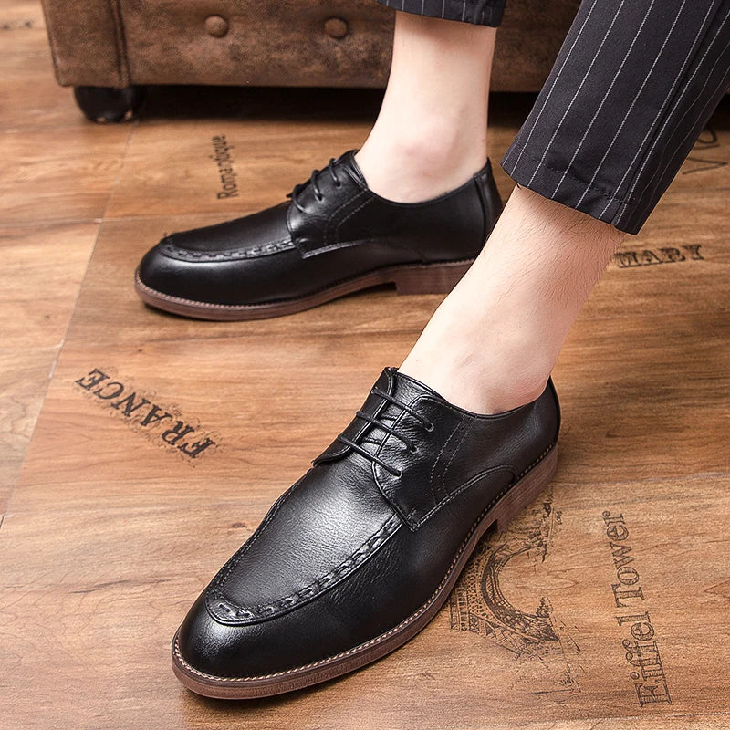 High Quality Formal Shoes Male Classic Business British Wedding Social Leather Shoes Male Brogue Men’s Dress Leather Man Loafers