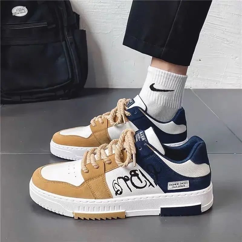 Men Skate Shoes Spring Niche Skate Shoes Men Trendy Versatile Thick Soled Sports and Leisure Skate Shoes Trendy Shoes