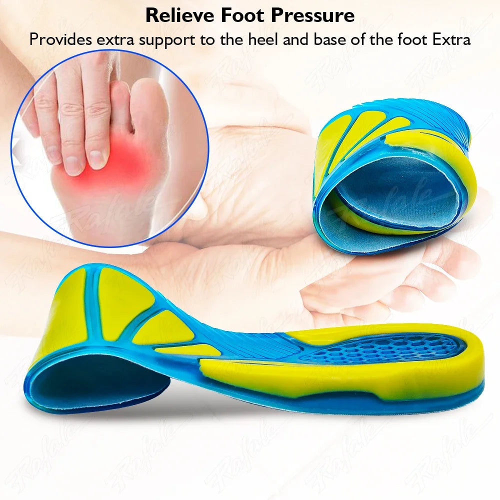 KROLIK Silicon Gel Insoles Absorption Pads Foot Care for Plantar Fasciitis Heel Spur Running Sport Insoles Outdoor Insoles