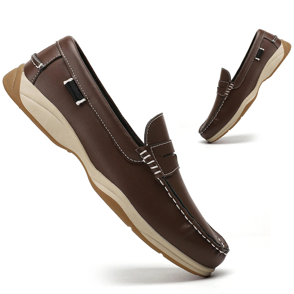 Men's Business Casual Loafers Shoes for Office Travel And Vacation Durable Elegant TPR Outsole Formal Shoes