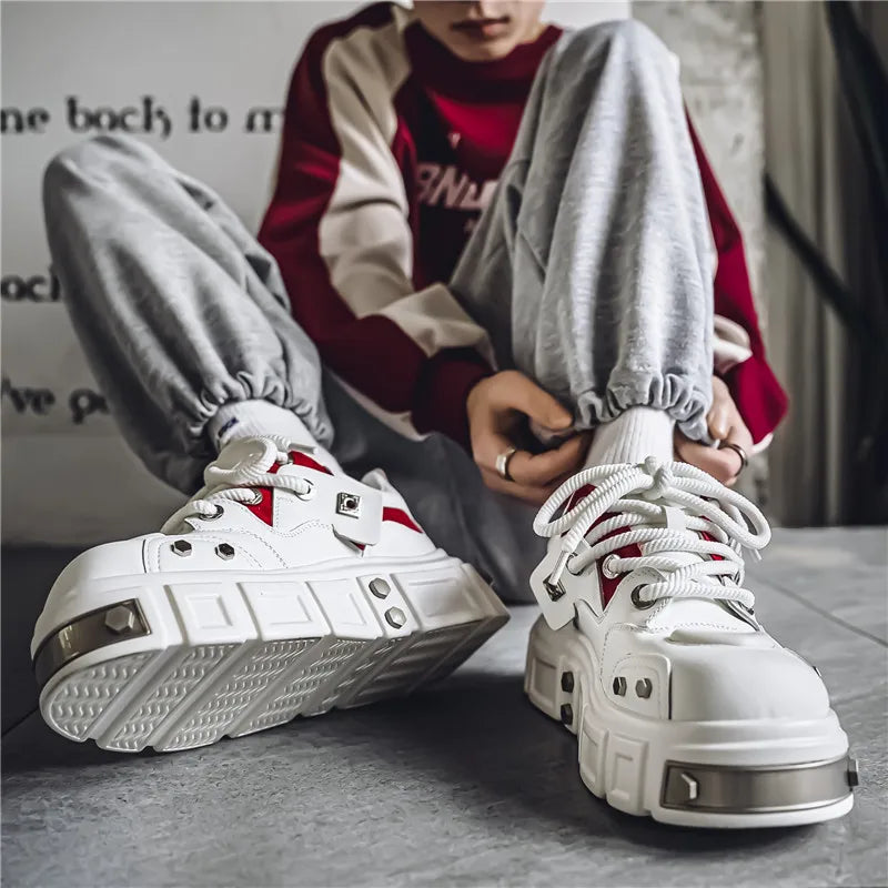 New Thick Soled Trendy Men's Shoes Men's Casual Sneaker Height Increasing Shoes Fashionable Matching Footwear 39-44