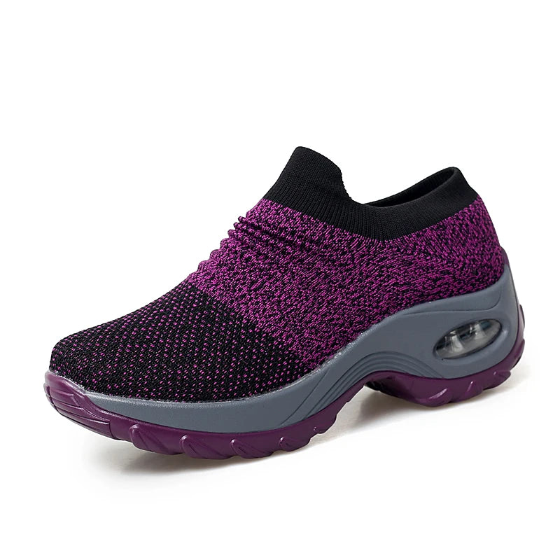 Women Sneakers Fashion Breathable Walking Mesh Platform Shoes Sneakers for Women Gym Vulcanized Shoes Black Female Footwear