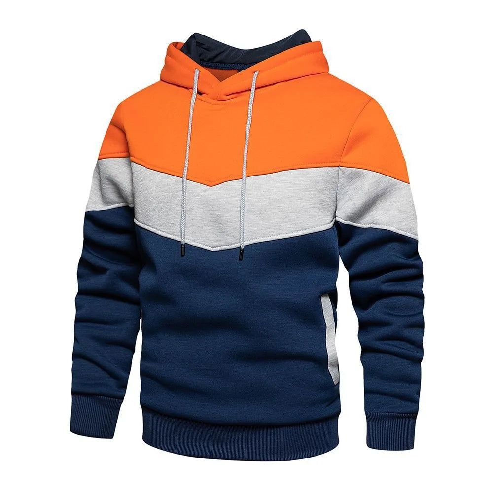 Fall/Winter Men's Fashionable Long-Sleeve Sports Hoodie with Zipper - Slim Fit Active Wear