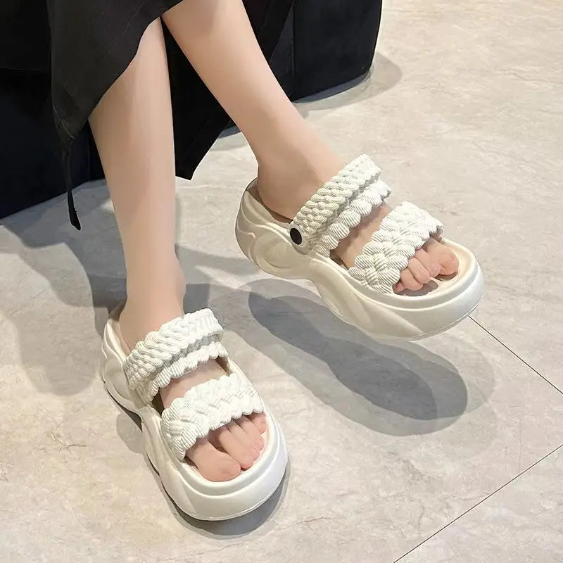 Summer Fashion Sandals Women Beach Platform Slippers Thick Bottom Anti-Skid Lightweight Female Slip-on Shoes Sandalias