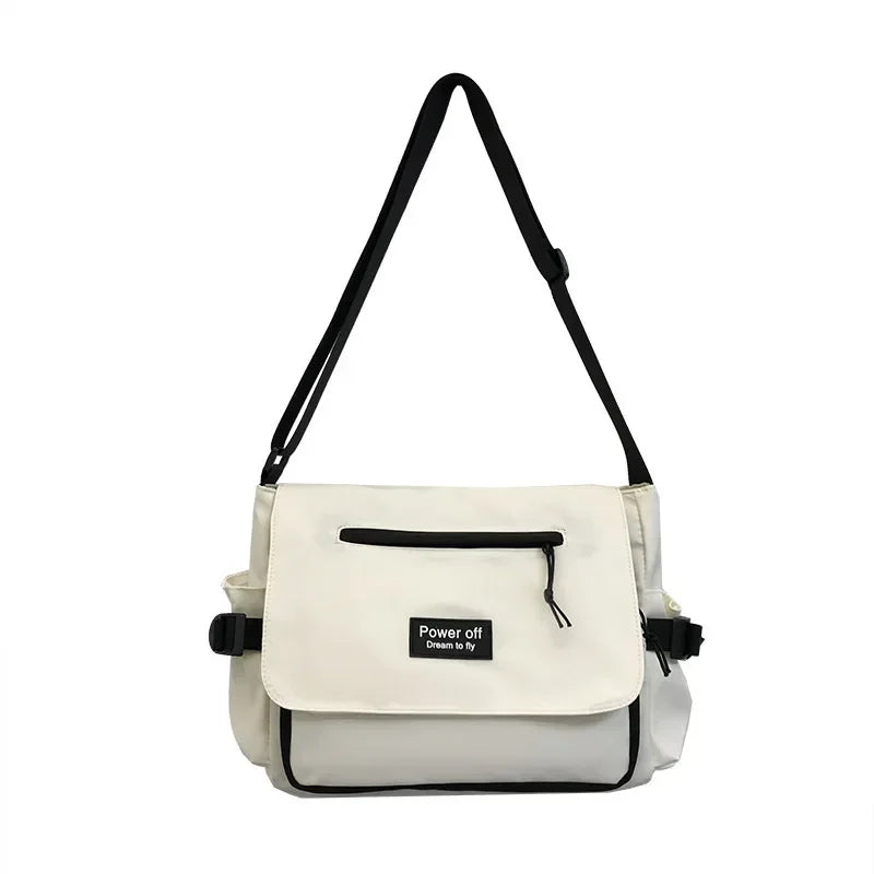 Japanese Harajuku Crossbody Bags Women 2025 Preppy Style Patchwork Color Shoulder Bag Collage Student Messenger Bag Handbags