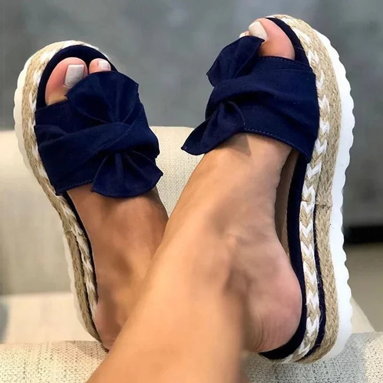 Women Heels Sandals with Wedges Shoes Woman Flower Platform Slippers Summer New Female Sandalias Mujer Elegant Summer Shoes