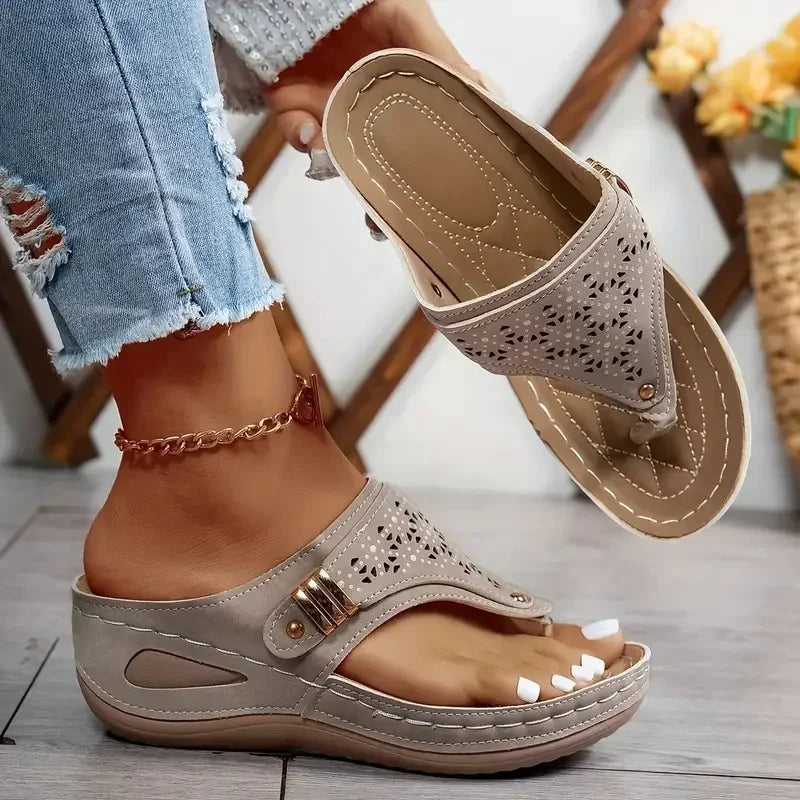 Summer Women Wedge Sandals Open Toe Outdoor New Flip Flops Fashion Casual Designer Shoes Slip on Platform Sandals Slides Women