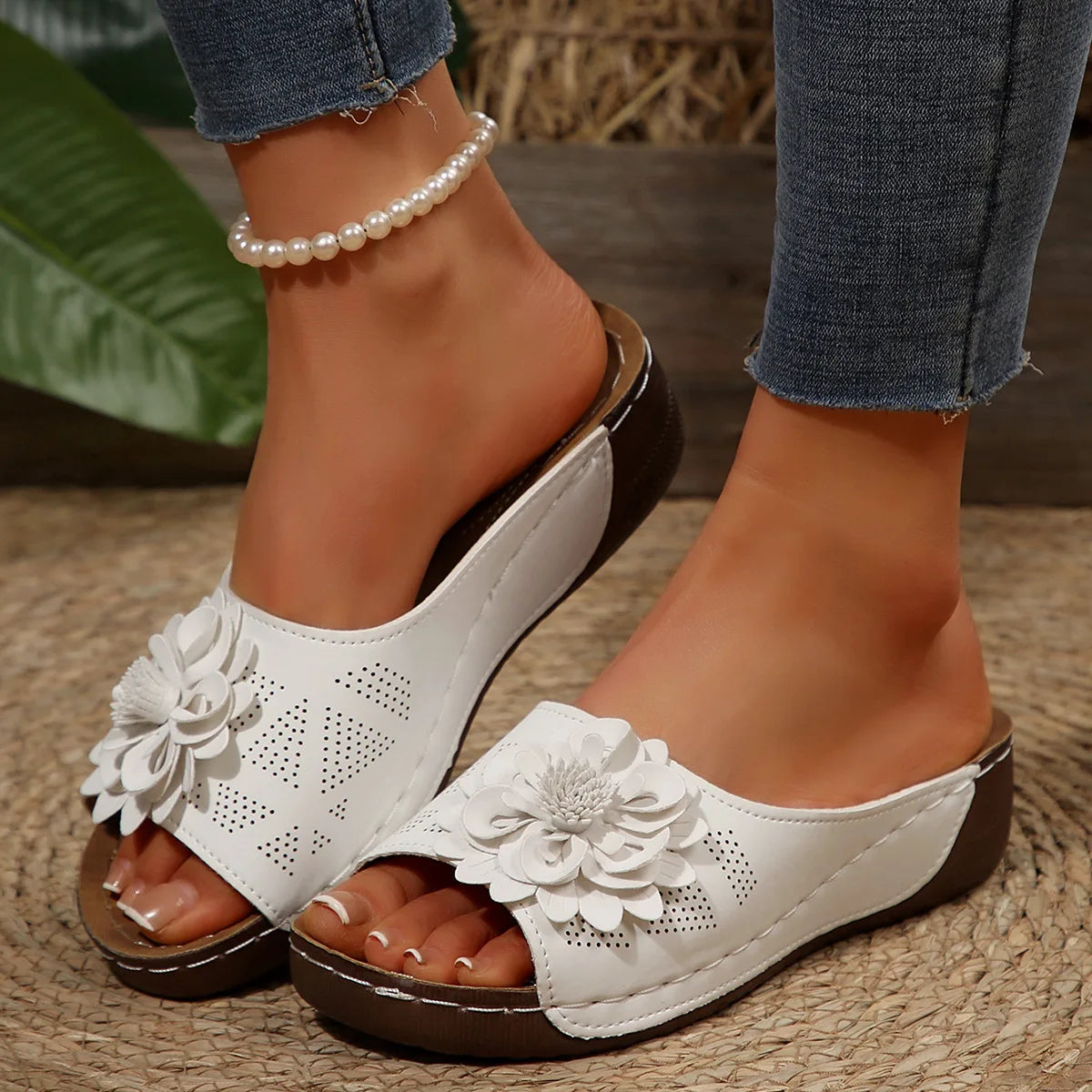 Women's Sandals Soft Heels Sandals Summer 2025 Casual Wedges Heeled Shoes Women Elegant Low Platform Slippers Sandalias Mujer