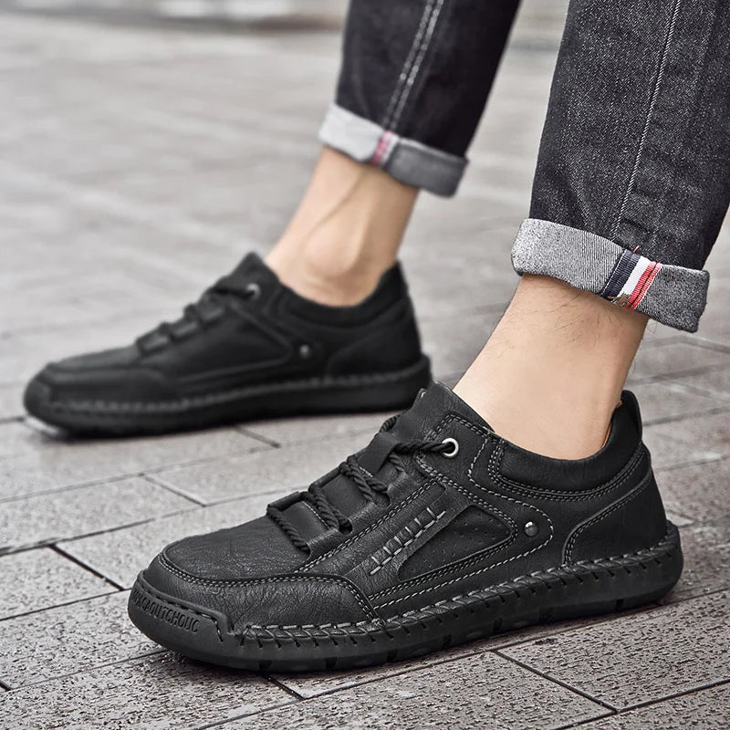Official Website Hot Selling Men's Leather Casual Shoes Wear-resistant Soles Oxford Shoes Fashionable Men's Workwear Shoes