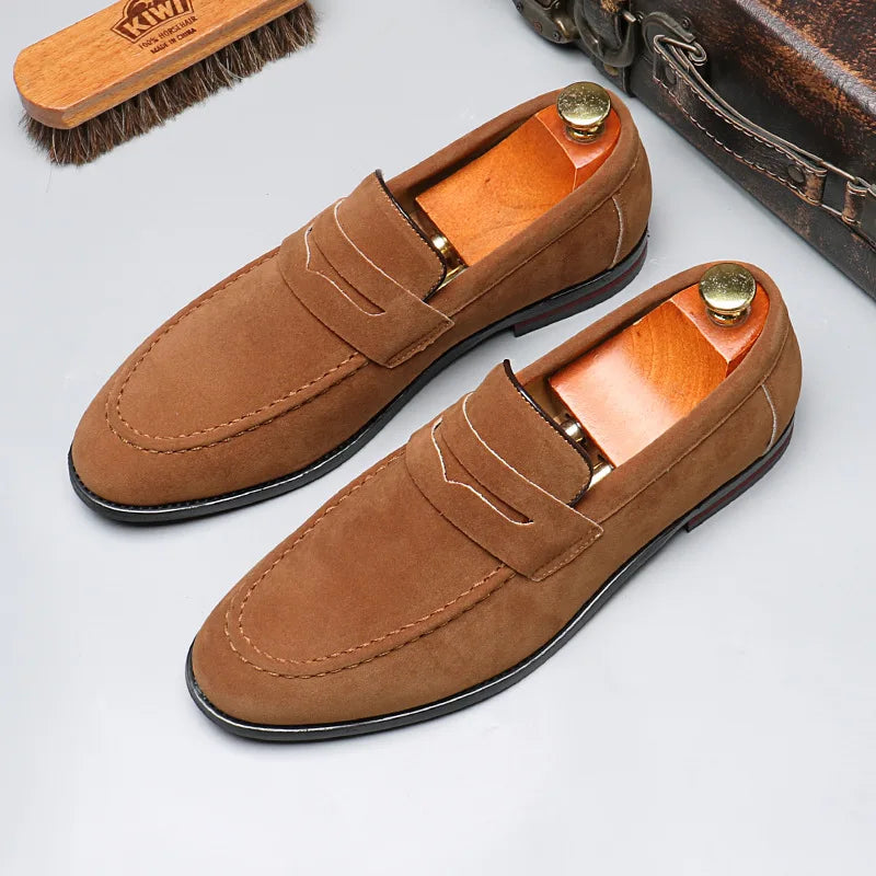 Designer Fashion Suede Patent Leather Casual Shoes For Men Loafers Formal Wedding Dress Homecoming Footwear Zapatos Hombre