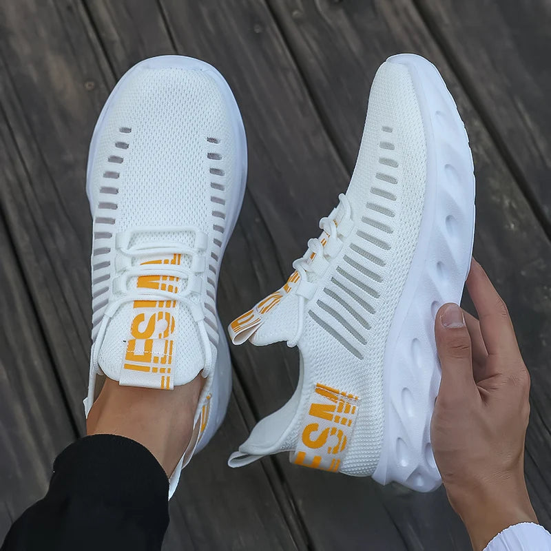 Men Ultra Lightweight Mesh Sneakers Breathable Quick Dry Fabric Stylish Hollow Out Design Sneakers Modern Casual Summer Footwear