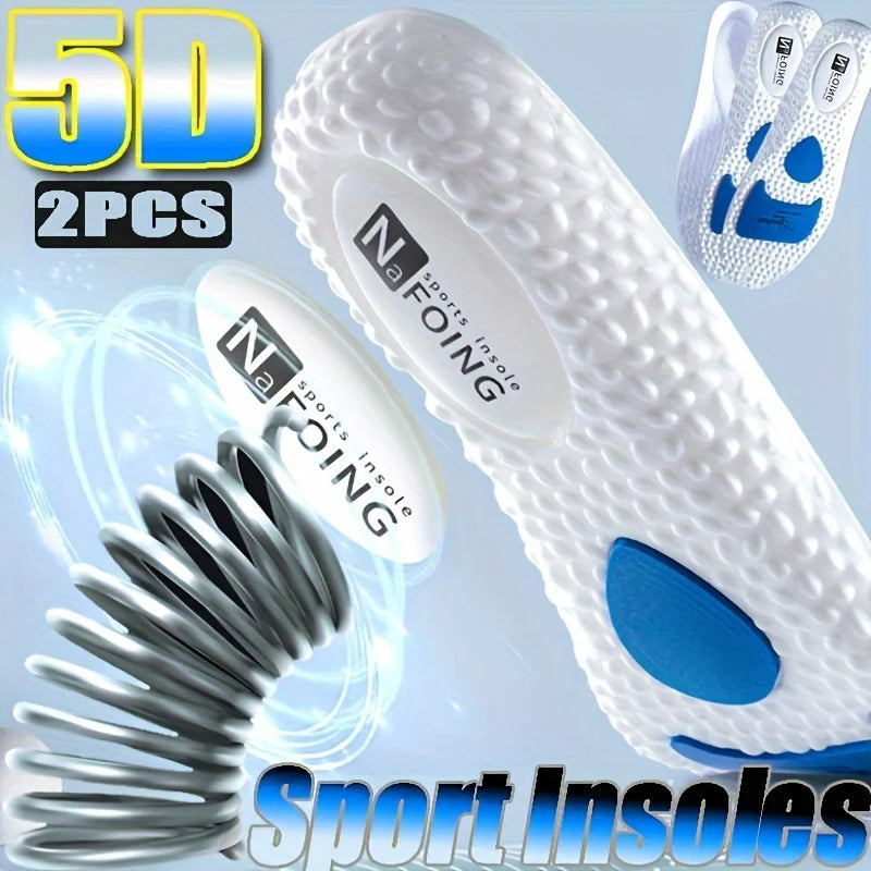 1Pair Soft Sports Shock Absorption Insoles, High Elastic Deodorant Comfortable Running Sneaker Insoles