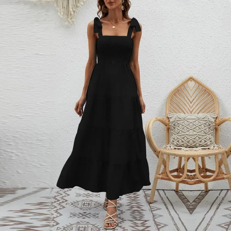 2023 New High-Waisted Printing Strapless Dress Women's Self-Independent Realistic European and American Style Amazon Wish
