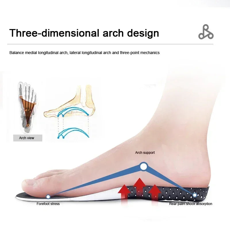 6Pcs Orthopedic Insoles for Feet Arch Support Plantar Fasciitis Orthopedic Insole Silicone Shock Absorbing Soft Running Cushion