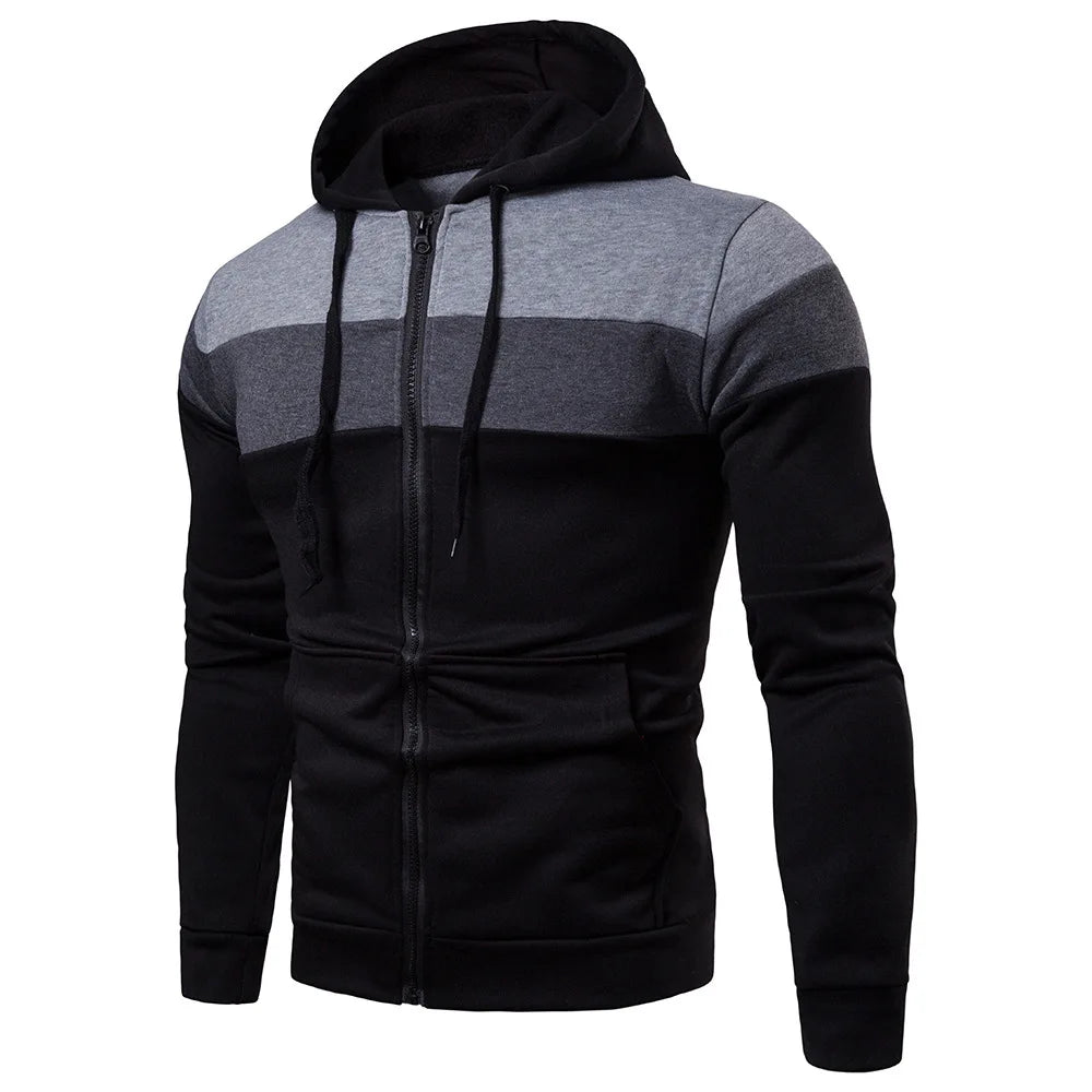 Men's Hoodie Black White Army Green Red Hooded Color Block Fleece Cool Casual Winter Clothing Apparel Hoodies Sweatshirts