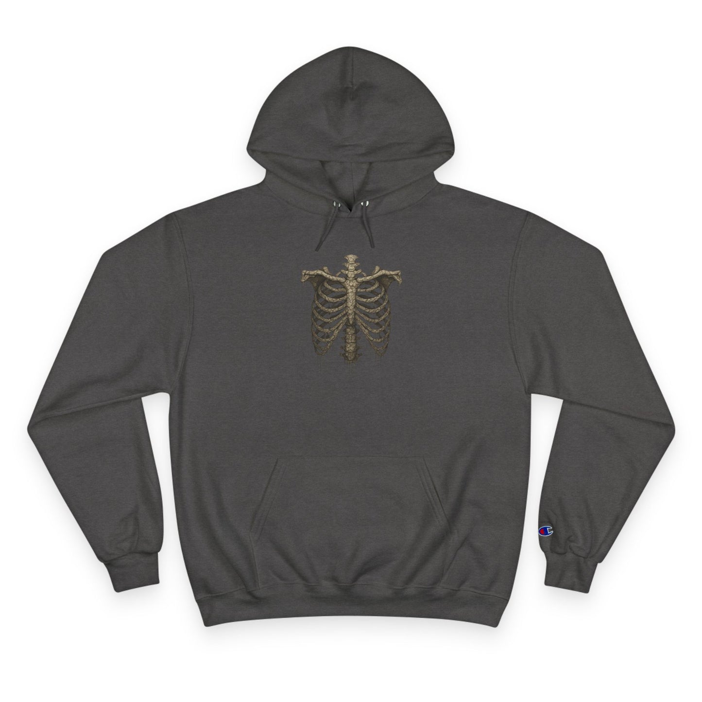 Cracked Skeleton Ribcage Shirt Vintage Distressed  Hoodies