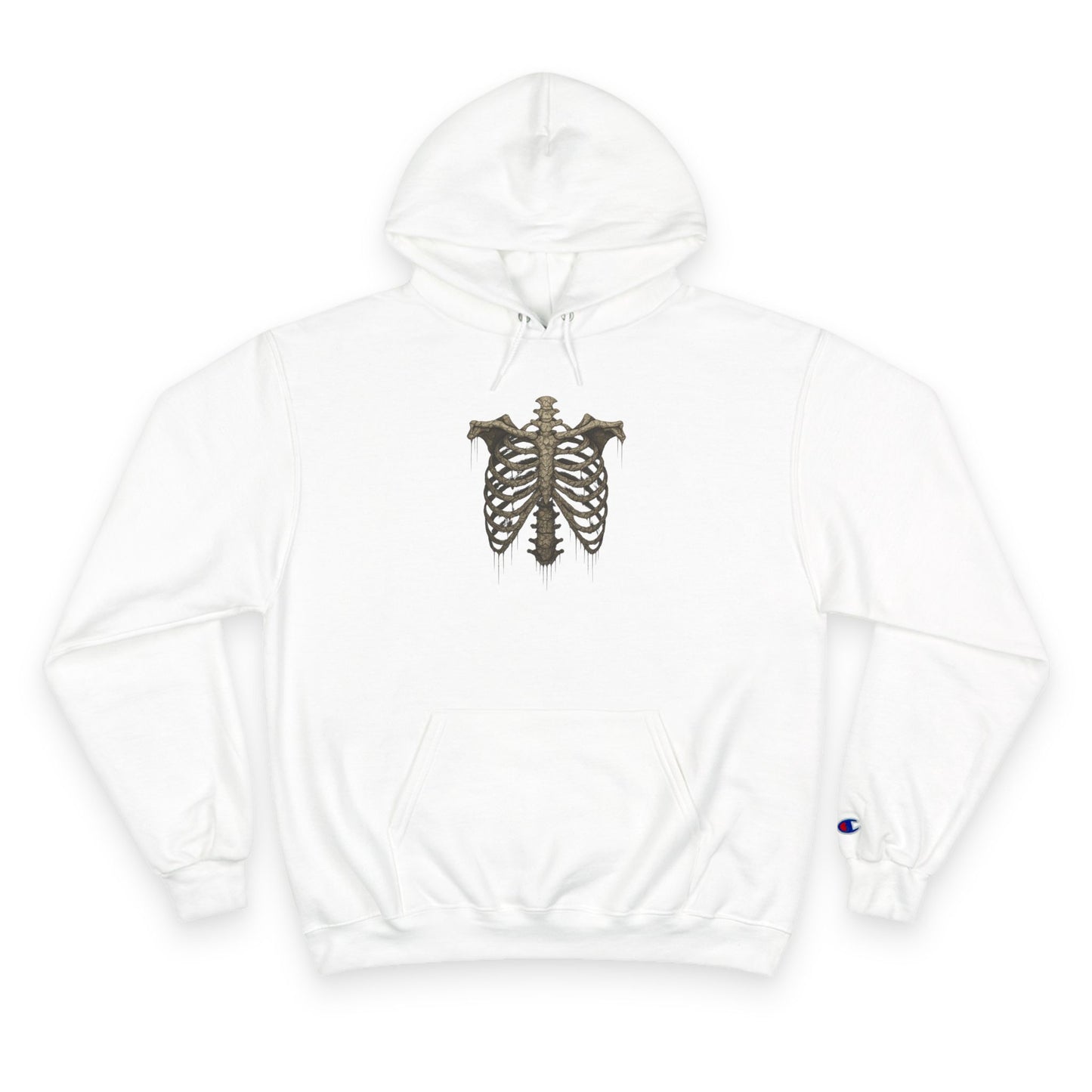 Cracked Skeleton Ribcage Shirt Vintage Distressed  Hoodies