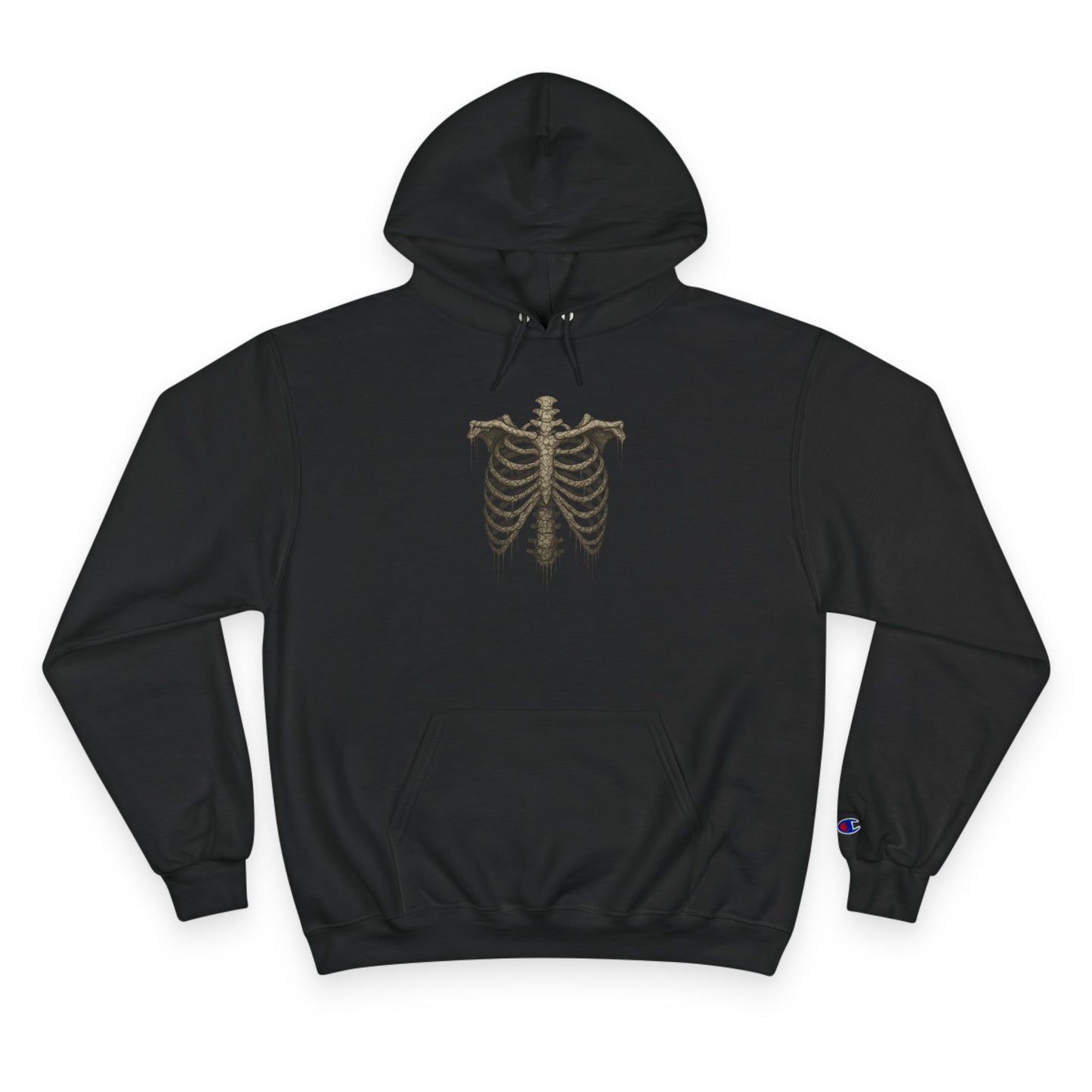 Cracked Skeleton Ribcage Shirt Vintage Distressed  Hoodies