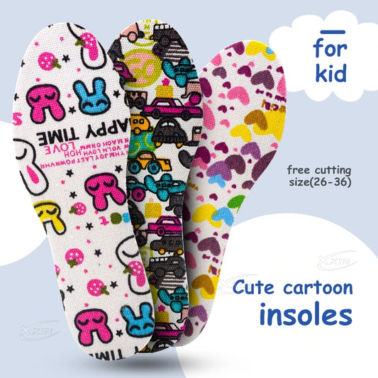 【Xxin】Children Insoles Soft Breathable Sports Insole Latex Non-Slip Shoe Insoles Size 26-36