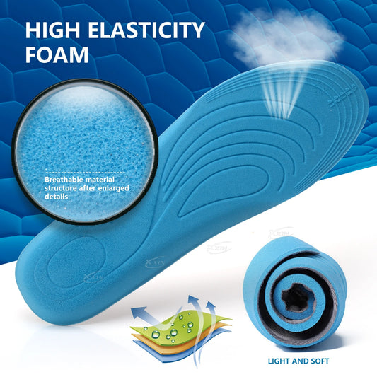 【Xxin】Men Women Sport Insole Shock Absorbing Massage Insoles Soft Breathable shoe Insole size 35-46