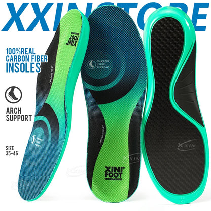 【Xxin】Carbon Fiber Insole Orthopedic Arch Support Shoe Insoles Pad Running Sport Shoe Insert Cushion Size37-46