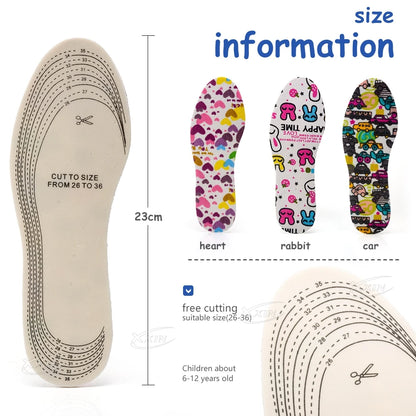 【Xxin】Children Insoles Soft Breathable Sports Insole Latex Non-Slip Shoe Insoles Size 26-36